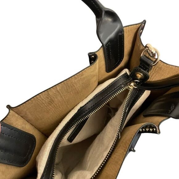 Zara Studded Black Handbag Bucket Bag Faux Leather Black - Picture 7 of 7